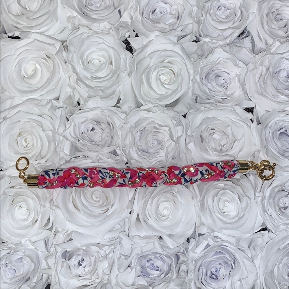 J crew pink and fake diamond pink bracelet.